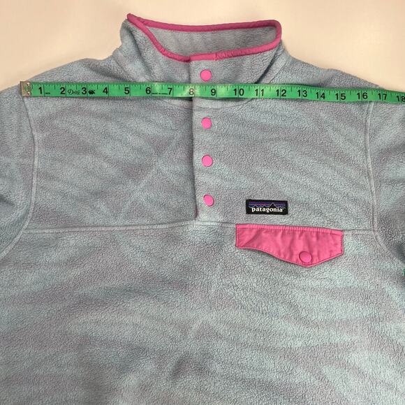 Patagonia Lightweight Synchilla Snap-T Pullover Eucalyptus Fronds Berlin Blue M - Picture 14 of 16